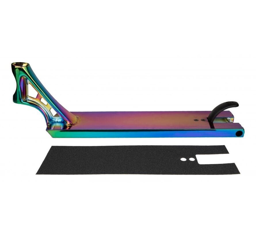 Blazer Pro Raider Neochrome Stunt-Scooter-Deck 530 x 130 mm – Verpacktes 6061 Aluminium-Deck für 24 mm und 30 mm Rollen
