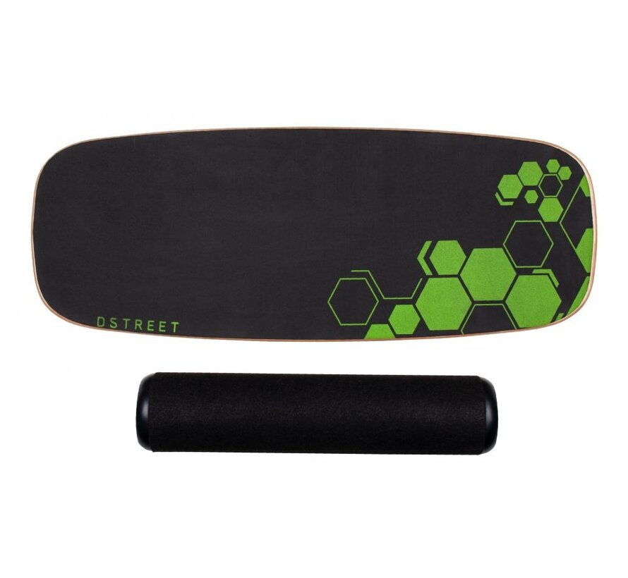 Tabla de equilibrio hexagonal D-Street All-round de 32 pulgadas con rodillo – Entrenador de equilibrio para skateboarding, surf y fitness.