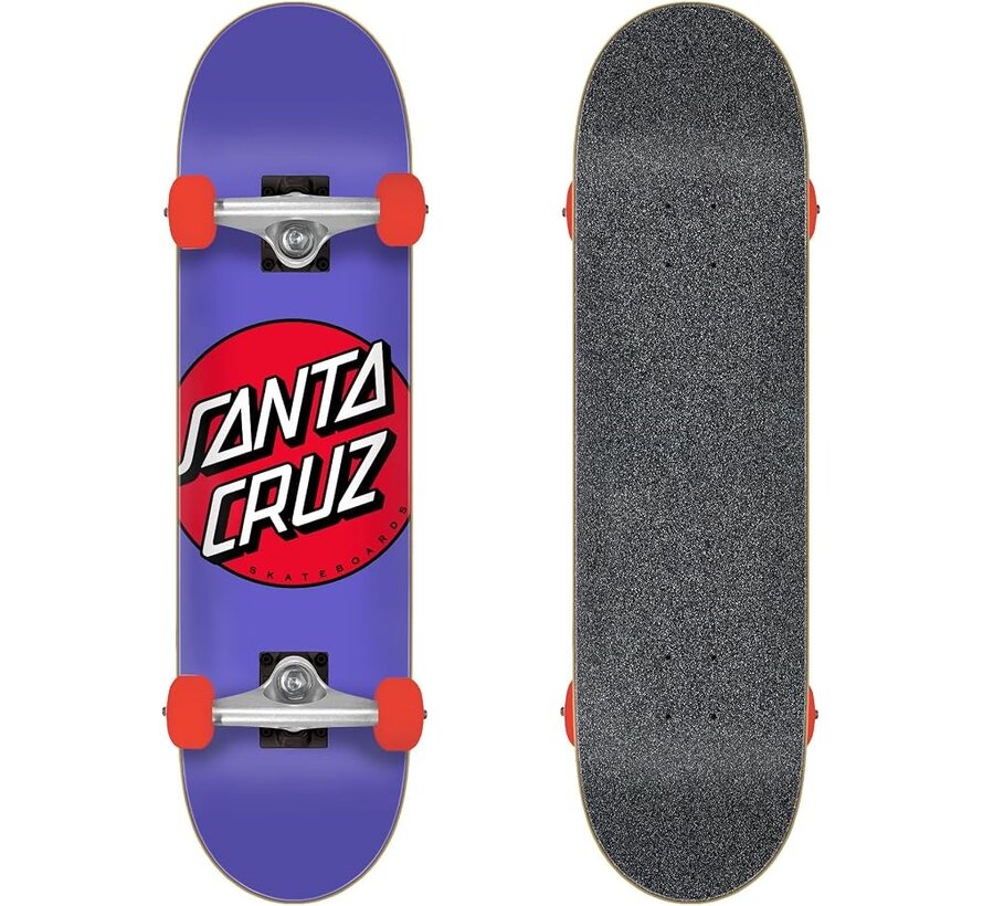 Santa Cruz Spotlight Dot Mini Purple 7.75" Complete Skateboard met Krux Trucks Compact Skateboard voor Street en Skatepark