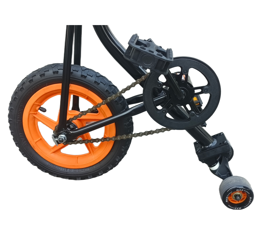 MAX Skatebike Negro-Naranja - Carving, equilibrio & tricks