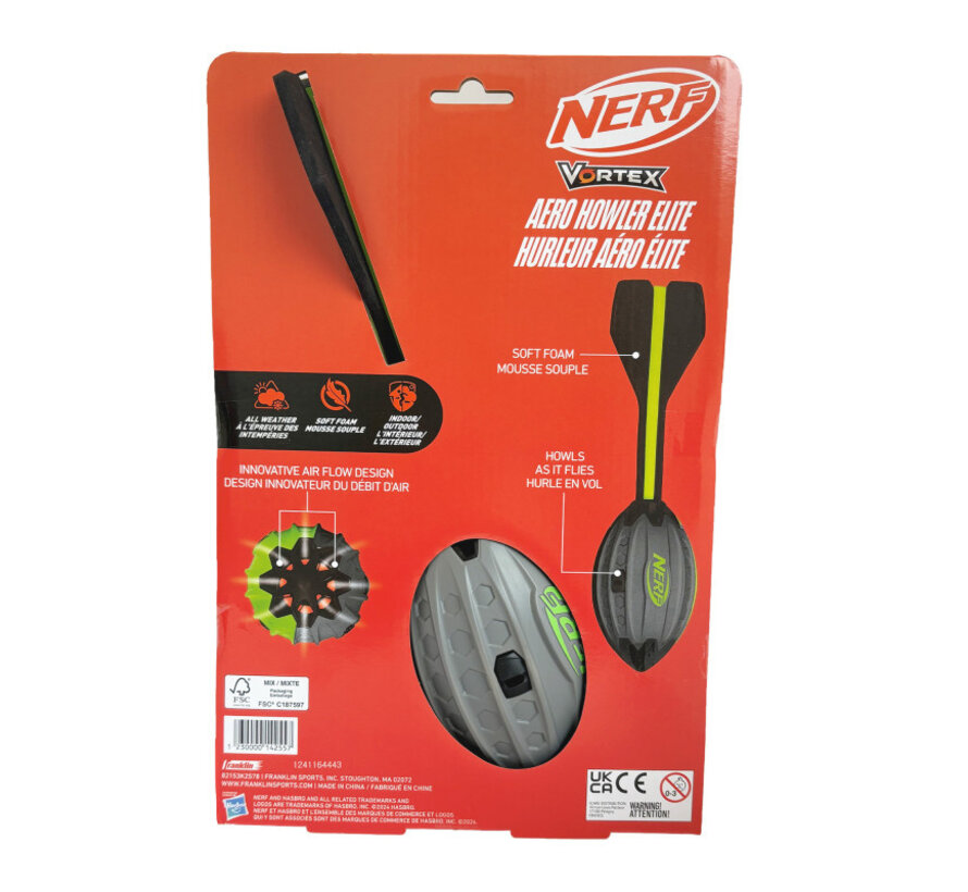 Nerf Vortex Elite – Gwiżdżąca piłka z pianki do Parku, na Plażę i do Ogrodu