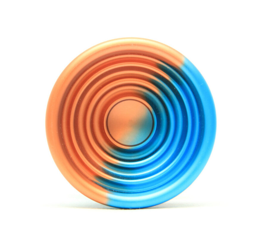 Yoyo Factory Bullseye Naranja Turquesa Degradado – Yoyo de aluminio sin respuesta para Fingerspins