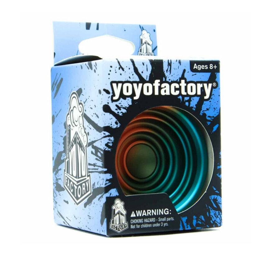 Yoyo Factory Bullseye Orange Teal Fade – Unresponsive Aluminium Jojo voor Fingerspins