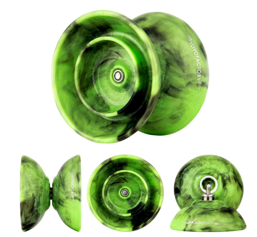 Yoyo Factory Flight Special Vert/Noir – Yoyo large 4A à corde décalée