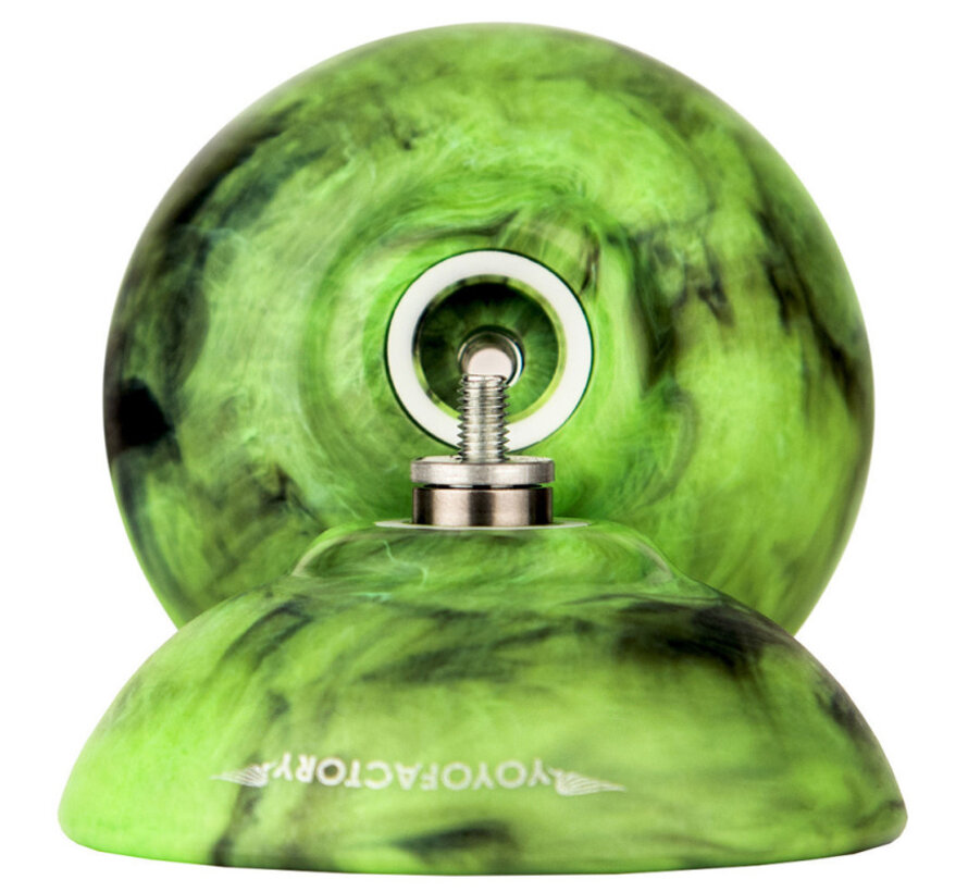Yoyo Factory Flight Special Vert/Noir – Yoyo large 4A à corde décalée
