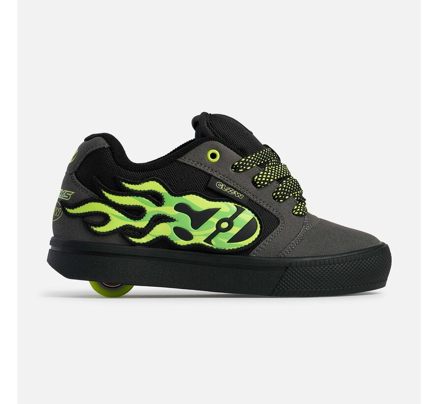 Heelys Pro 25 Glow in the Dark Grey/Black/Green – Zapatillas Heelys con ruedas