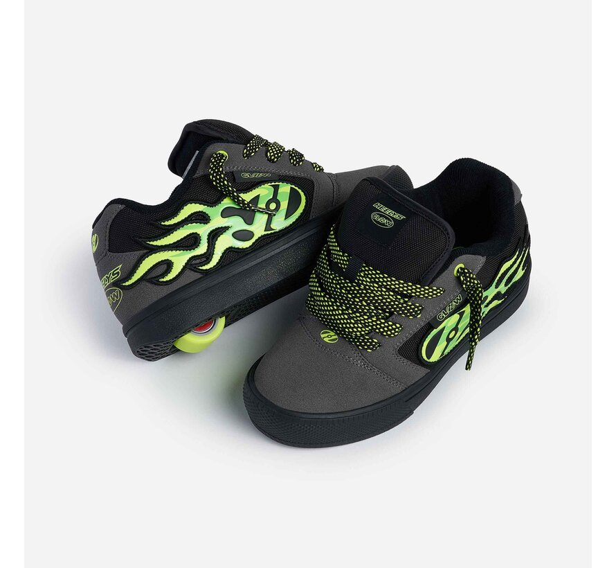Heelys Pro 25 Glow in the Dark Grey/Black/Green – Zapatillas Heelys con ruedas