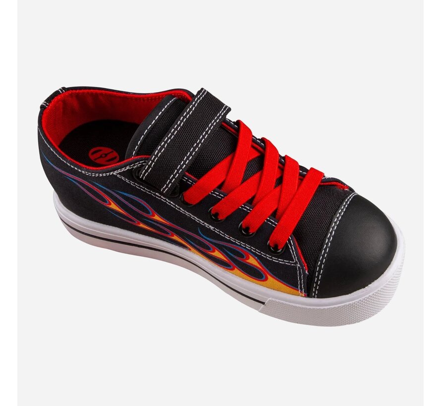 Heelys X2 Snazzy Black/Yellow/Red Flame – Chaussures à roulettes Heelys
