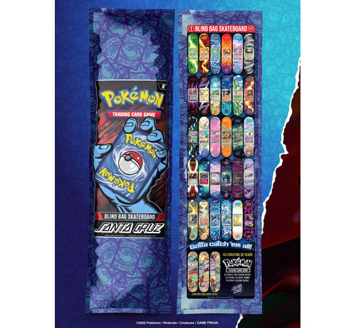 Santa Cruz Santa Cruz x Pokémon Skateboard Deck Blind Bag – Limited Edition Mystery Deck met Exclusieve Pokémon Graphic