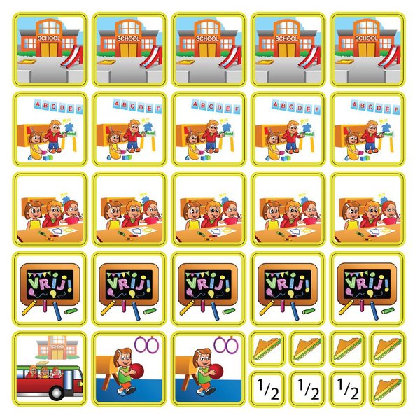 Kinderplanborden School - 31 pictogrammen (meisje)