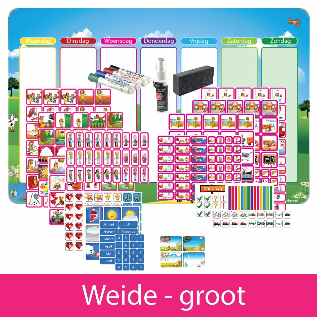 Kinderplanborden Planpakket Weide - groot (meisje)
