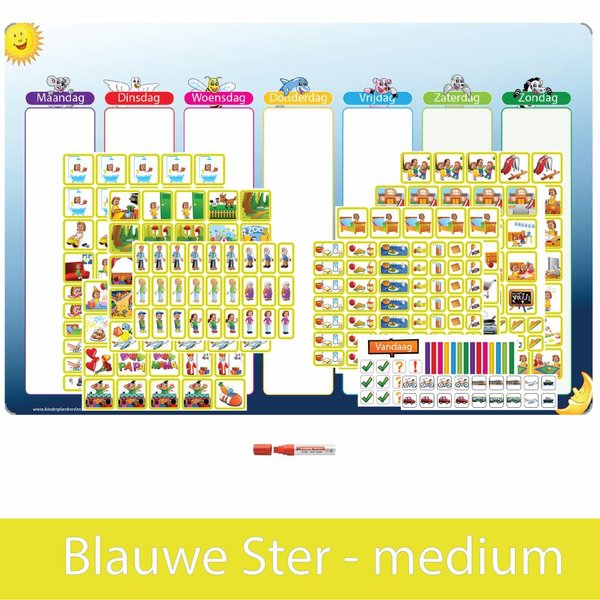 Kinderplanborden Planpakket Blauwe Ster - medium (meisje)