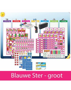 Kinderplanborden Planpakket Blauwe Ster - groot (meisje)