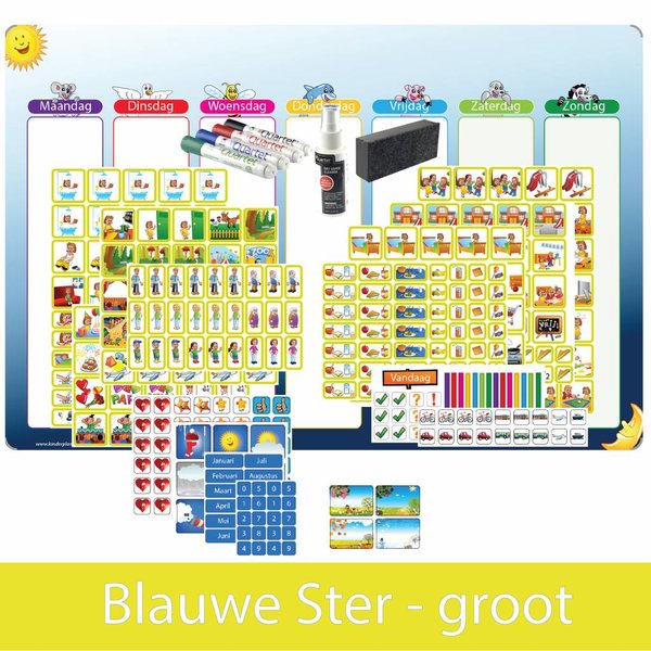 Kinderplanborden Planpakket Blauwe Ster - groot (meisje)