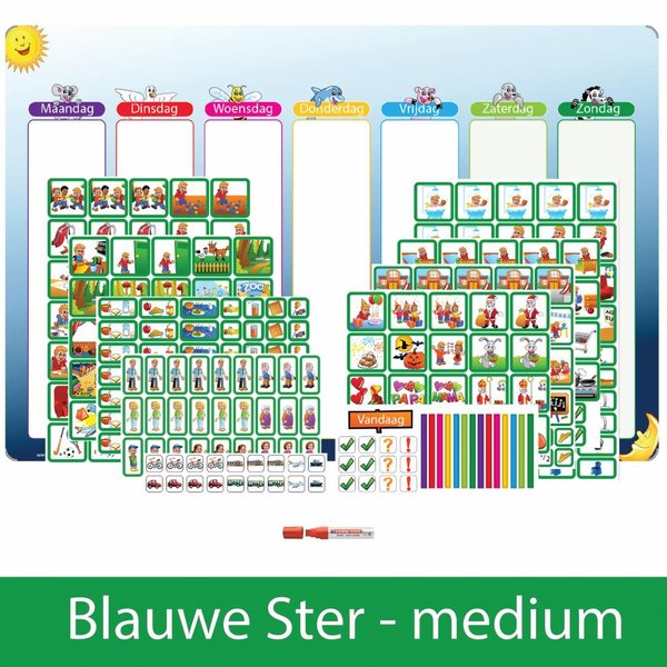 Kinderplanborden Planpakket Blauwe Ster - medium (jongen)