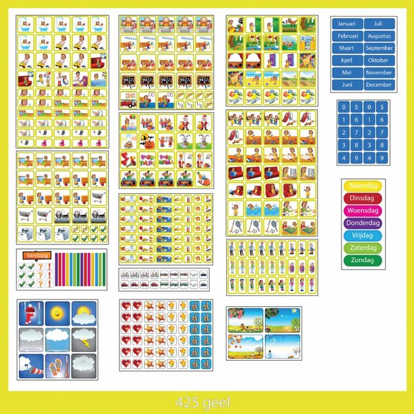 Zonneroosje Pictogramset 425 (meisje) - 425 planbord magneetjes