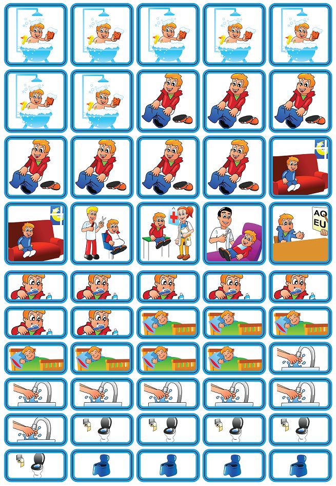 Zonneroosje Verzorging & Slapen - 50 pictogrammen (jongen)