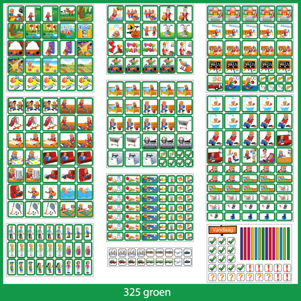 Zonneroosje Pictogramset 325 (jongen) - 325 planbord magneetjes