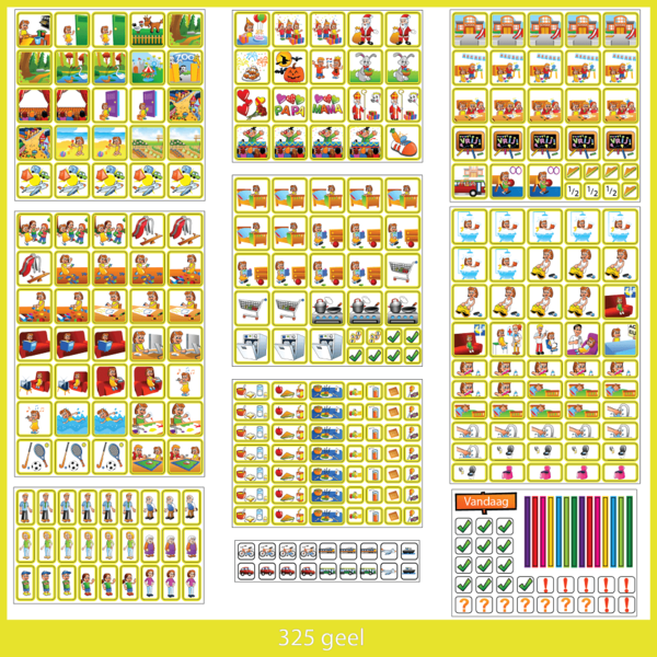 Zonneroosje Pictogramset 325 (meisje) - 325 planbord magneetjes