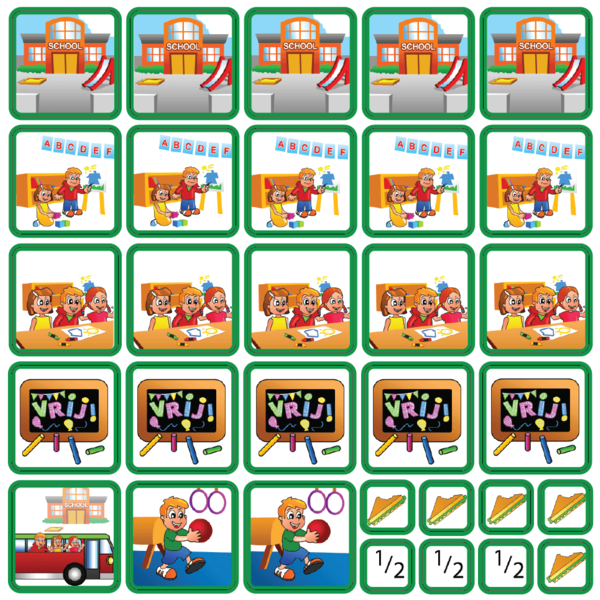 Kinderplanborden School - 31 pictogrammen (jongen)