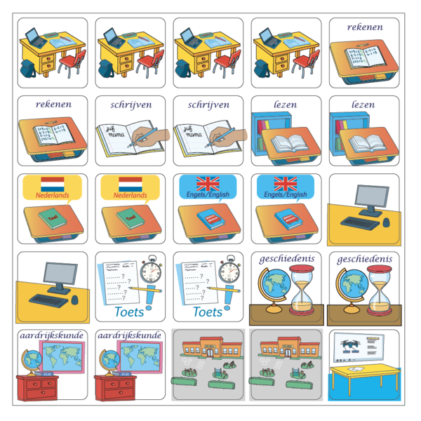 Kinderplanborden vakken school - 25 (kinder) planbord magneetjes