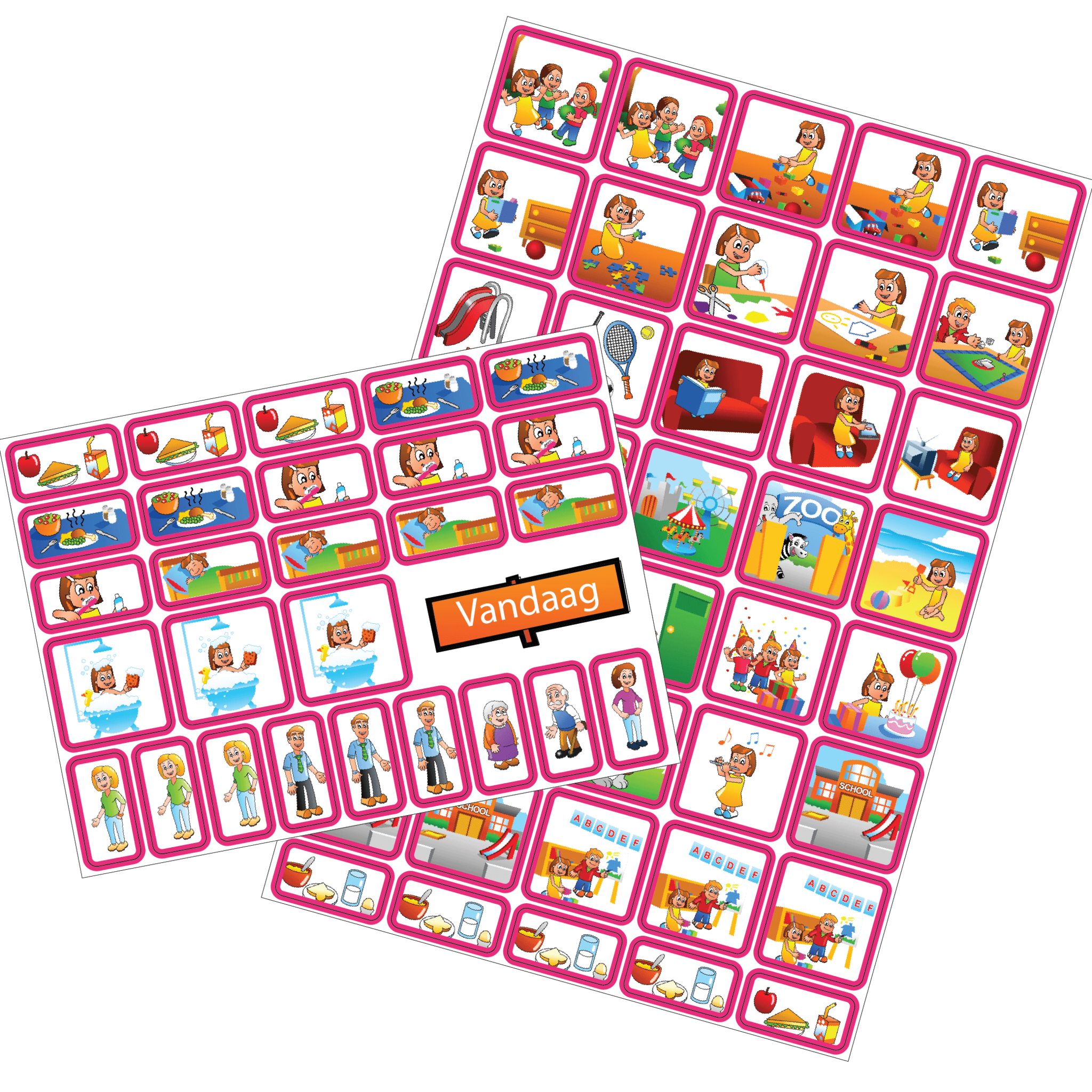 Kinderplanborden startset pictogrammen meisje