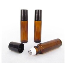 Roll-on bottle 10 ml. amber with metal roll-on