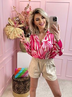 zebra blouse pink