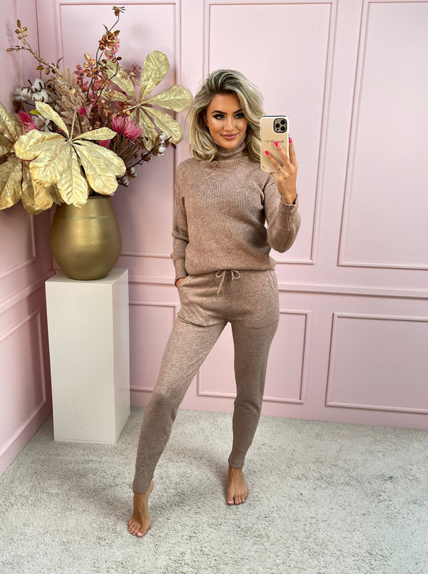 Turtle neck fay set taupe