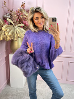 Short sleeve amy sweater purple