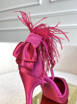 Feather heels fuchsia