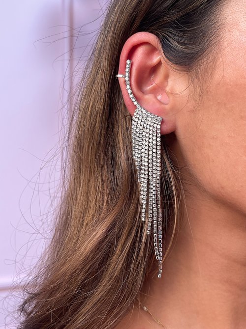 Earcuff sparkle earrings silver