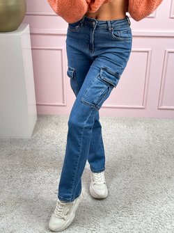 Cargo straight jeans blue