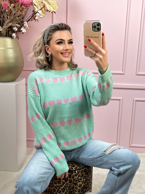 In love sweater mint