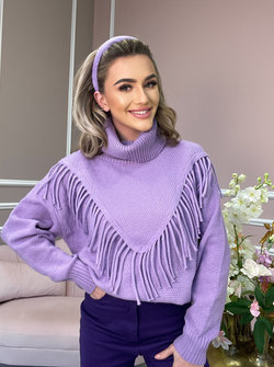 cathy fringe sweater lila