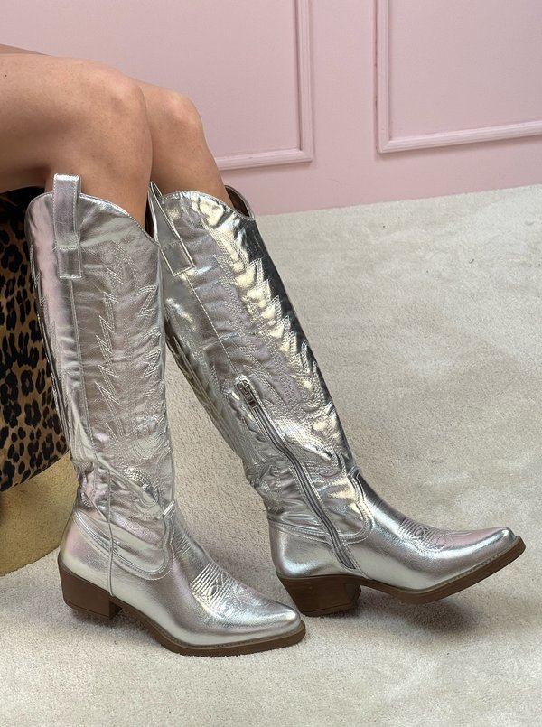 Maud metallic boots silver