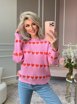 In love sweater pink