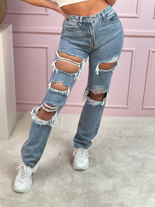 Daisy destroyed jeans blue