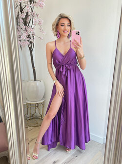Yasmin silky dress purple
