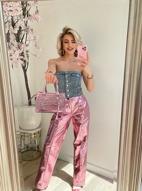 Kyra metallic pants pink