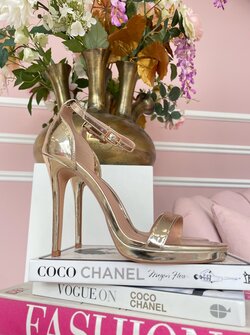 Shiny destiny heels gold