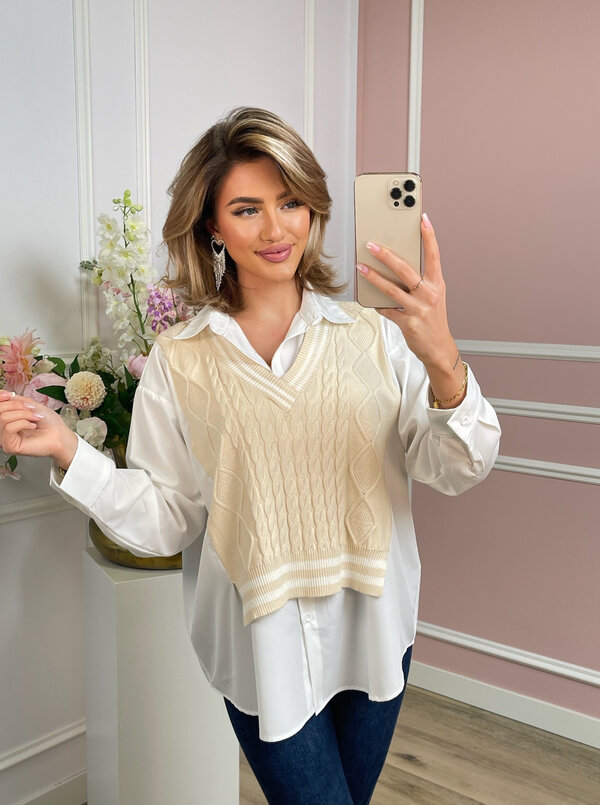 Lucy set blouse spencer beige