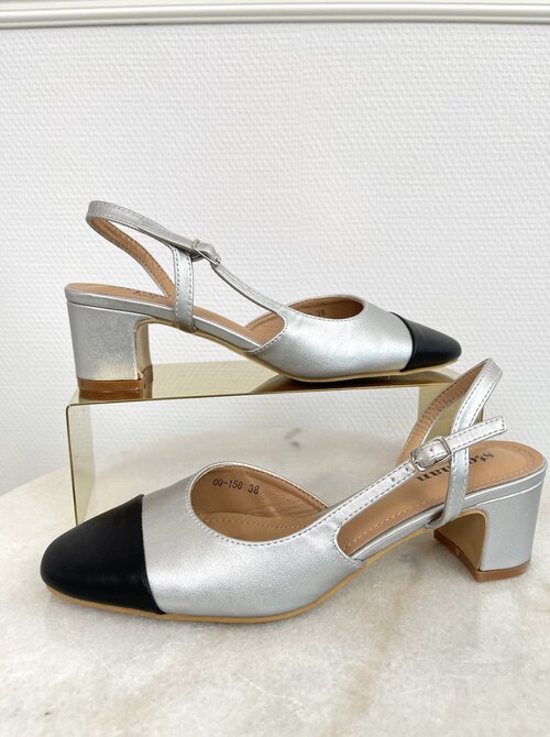 Sascha slingbacks heels silver