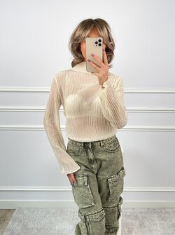 Daantje col top beige