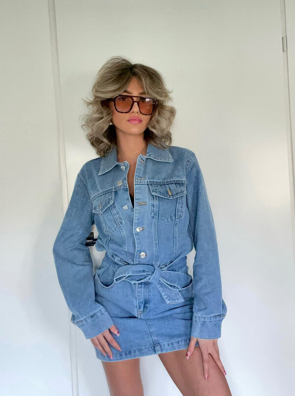 São Paulo denim dress blue