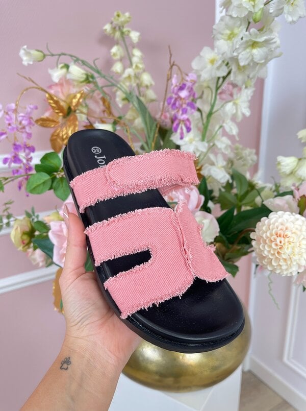 Denim sandals pink