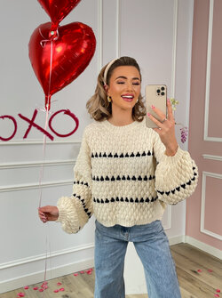 Knitted heart sweater