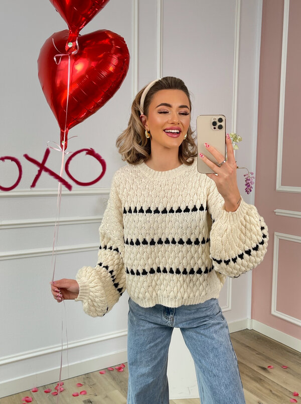 Knitted heart sweater