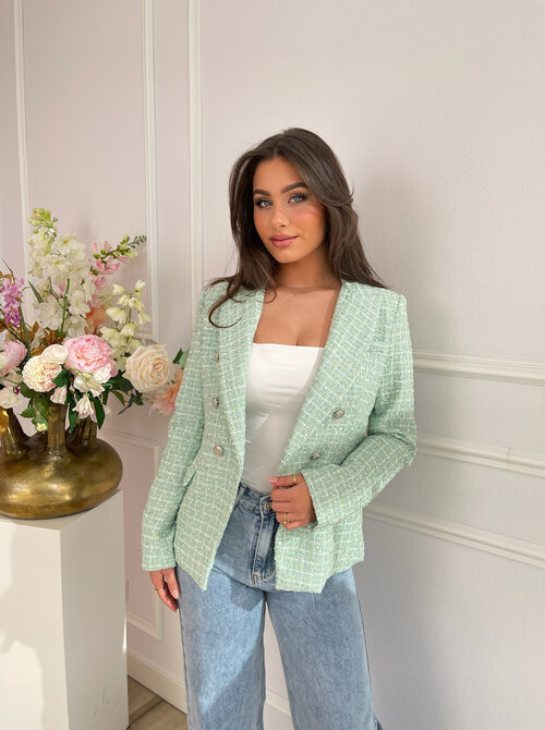 Tweed blazer pistache