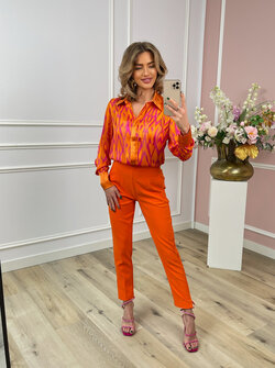 Eloise zigzag blouse orange/pink